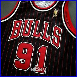 100% Authentic Dennis Rodman Champion 96 97 Bulls Signed Pro Cut Jersey jordan