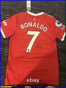 100% authentic Manchester United signed Cristiano Ronald shirt with COA