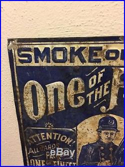 1888 Buchner Gold Coins Tin Advertising Tobacco Card Baseball Sign