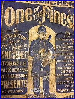 1888 Buchner Gold Coins Tin Advertising Tobacco Card Baseball Sign