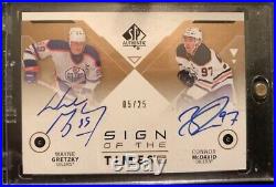 18-19 Sp Authentic Gretzky Mcdavid Sign Of The Times Dual Auto Card 05/25