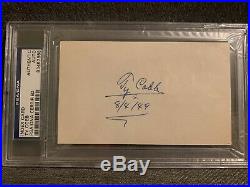 1949 TY COBB BOLD Autograph Signed Index Card PSA DNA Authenticated