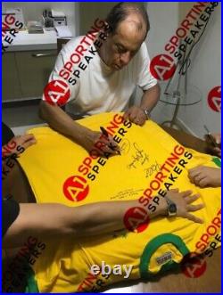 1970 Brazil Framed Shirt Signed PELE JAIRZHINO GERSON & CARLOS ALBERTO £800