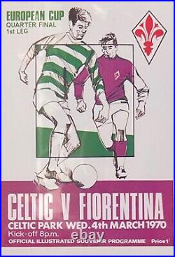 1970 Euro Cup Celtic V Fiorentina 100% Fully Hand Signed Fiorentina Team & COA