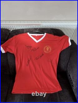 1977 Liverpool FC European Cup Rome Signed Football Shirt, Retired Players COA