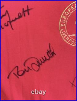 1977 Liverpool FC European Cup Rome Signed Football Shirt, Retired Players COA