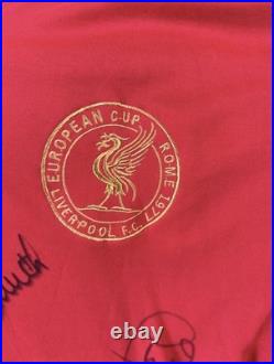 1977 Liverpool FC European Cup Rome Signed Football Shirt, Retired Players COA