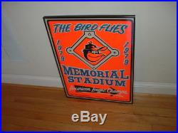 1979 Memorial Stadium Cardboard Sign Baltimore Orioles Framed and Original