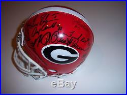 1980 Georgia Bulldogs Team, Larry Munson Psa/dna Signed Mini Helmet