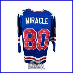 1980 Miracle on Ice Autographed Team USA Olympic Custom Blue Hockey Jersey PSA