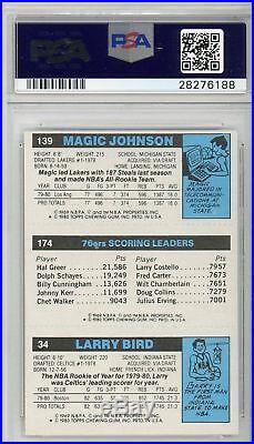 1980 Topps Larry Bird Magic Johnson Julius Erving RC Signed PSA 10 AUTO DNA HOF
