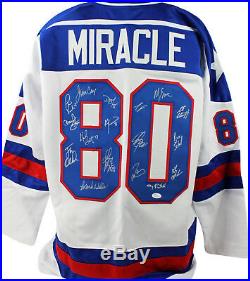 1980 USA Hockey Miracle Team Signed White Jersey Eruzione/Craig JSA Witness