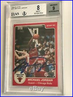 1984-85 Michael Jordan Signed Rookie Star #101 Rc Autographed Bgs Nm-mint