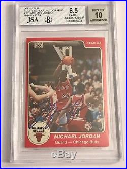 1984-85 signed Michael Jordan Rookie rc Star #101 auto graded 10