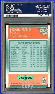 1988 Fleer All-Star #120 Michael Jordan Signed PSA 9 PSA/DNA 10 AUTO UDA