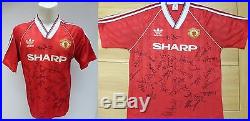 1989-90 Man Utd Original FA Cup Winners Home Shirt Signed by Squad RARE (8623)