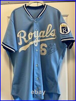 1990 Game Used Worn Signed Willie Wilson Kansas City Royals Road Jersey