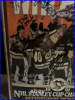 1991 Wheaties Box Signed NHL Stanley Cup Champions Francis Jagr Barrasso Lange