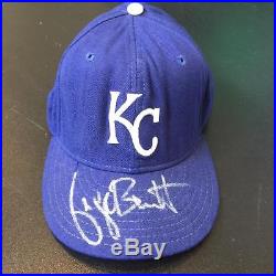 1993 George Brett Game Used Signed Kansas City Royals Hat Final Season JSA COA