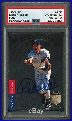 1993 UD SP Derek Jeter Signed Foil RC #279 Yankees Rookie Card PSA DNA AUTO 10