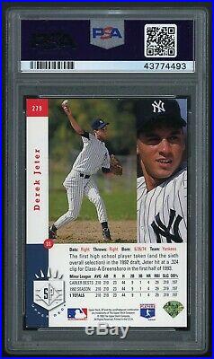1993 UD SP Derek Jeter Signed Foil RC #279 Yankees Rookie Card PSA DNA AUTO 10