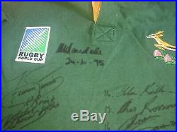 1995 Rugby World Cup Signed South Africa Springboks Nelson Mandela Jersey Shirt