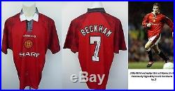 1996-98 Manchester United Home Shirt Signed by David Beckham No. 7 (10345)
