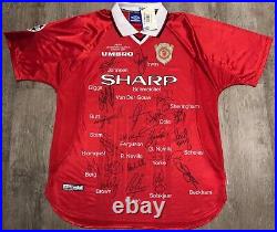 1998- 1999 Manchester United Treble Winners Squad Signed Shirt with COA