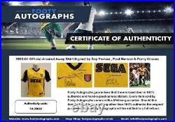 1999-01 Official Arsenal Away Shirt Signed by Parlour, Merson & Groves COA Proof