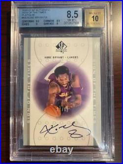 2000-01 SP Authentic Kobe Bryant Sign of the Times PLATINUM BGS 8.5 with 10 AUTO