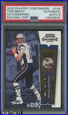 2000 Playoff Contenders Tom Brady Rookie Ticket Signed AUTHENTIC AUTO PSA/DNA 8