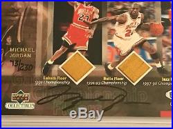 2000 UD Signed Michael Jordan PSA authenticated auto and floor pieces 73/230