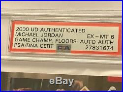 2000 UD Signed Michael Jordan PSA authenticated auto and floor pieces 73/230