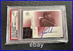 2001 Tiger Woods SP Authentic Red Sign Of The Times Auto /273 PSA 9 SOTT UD