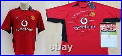 2002-03 Man Utd Champions Home Shirt Squad Signed inc. Beckham & Van Nistelrooy