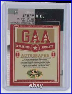 2002 Fleer Box Score Jerry Rice #11 Oakland Raiders Signed Autographed