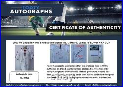 2003-04 England Home Shirt Squad Signed inc. Gerrard, Lampard & Owen + FA COA