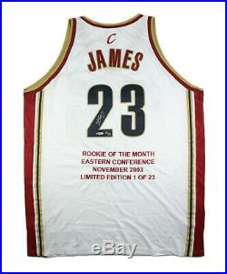 2003 Lebron James Signed Rookie Jersey 1 Of Earliest Signatures Cleveland Uda