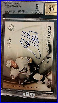 2005-06 SP Authentic Sidney Crosby Sign of the Times SOTT rookie Auto BGS 9.5 10