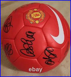 2006 2007 Manchester United Football Signed by 12 Ole Vidic Rio COA Man Utd Ball