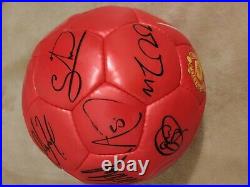 2006 2007 Manchester United Football Signed by 12 Ole Vidic Rio COA Man Utd Ball