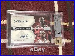 2006 UD SP Michael Jordan Lebron James Sign Of The Times Dual Auto BGS 9 10