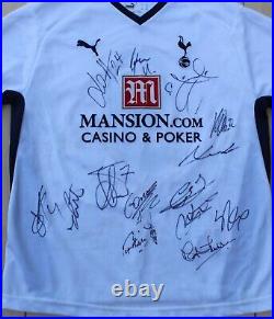 2008-09 Tottenham Home Shirt Squad Signed inc. Bale, Modric & King + COA & Map