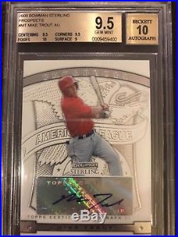 2009 Bowman Sterling MIKE TROUT RC Rookie Signed BGS 9.5 10 AUTO Gem Mint
