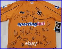 2011-12 Roger Johnson Wolves Shirt Signed by 1st Team Squad + COA & Map (22069)