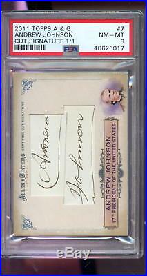 2011 Topps Allen Ginter's Andrew Johnson Cut AUTO SIGNED Autograph Card PSA 8