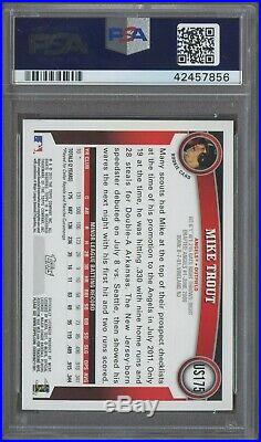 2011 Topps Update #US175 Mike Trout RC Rookie Signed AUTO PSA/DNA PSA 10