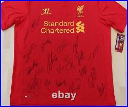 2012-13 Liverpool Home Shirt Squad Signed inc. Gerrard, Suarez & Henderson + COA