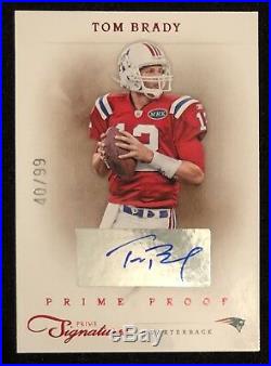2012 Prime Proof Signatures Tom Brady Auto Signed #40/99 Patriots Goat Rare