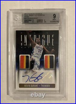 2013-14 Panini Intrigue Kevin Durant Signed AUTO Patch 4/10 BGS 9 Gem mint
